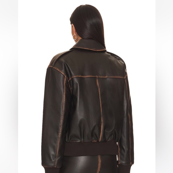 Brown Leather Jacket worn once - Picture 4 of 6